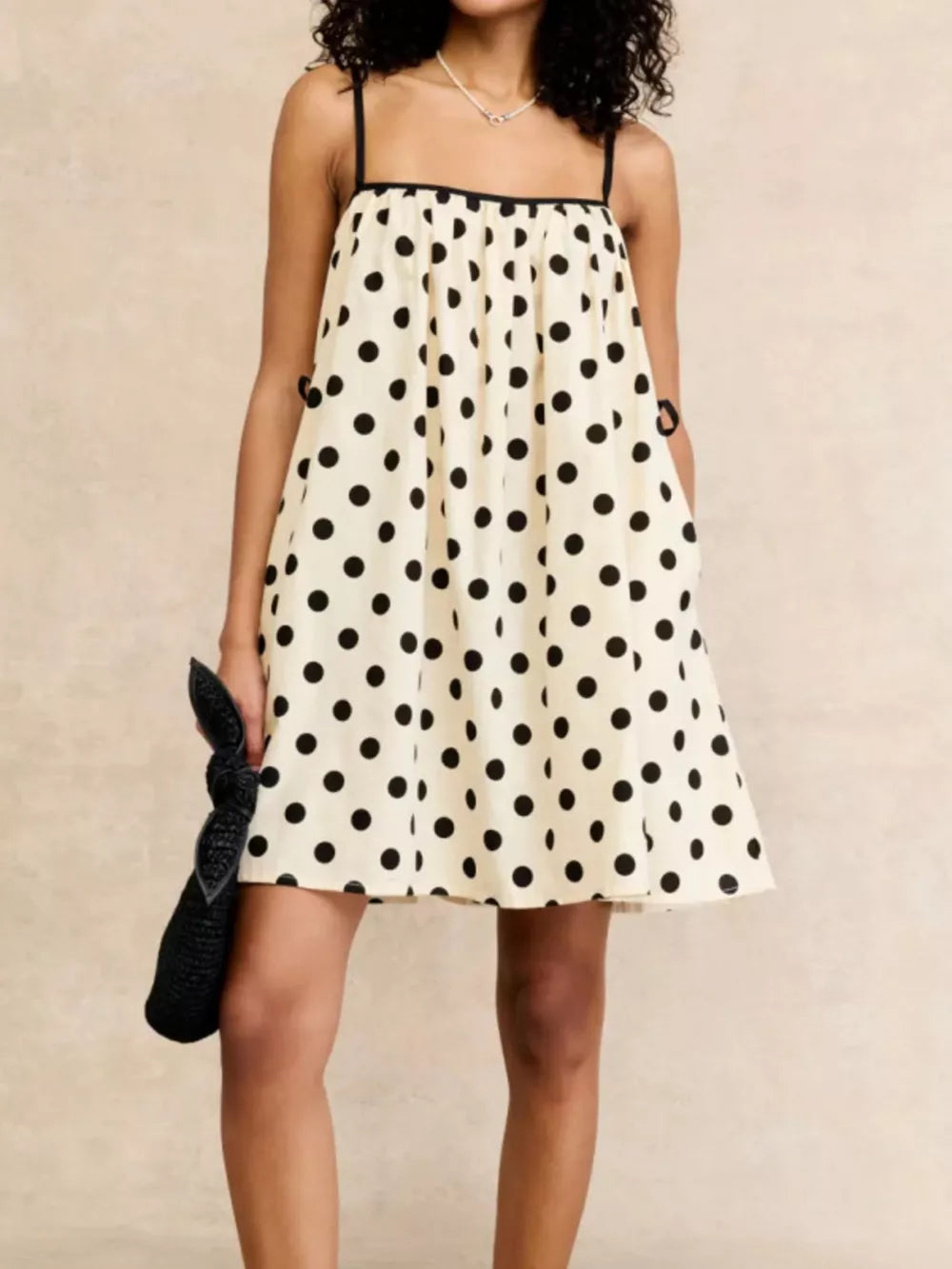 Playful Polka Dot Mini Dress With Pockets