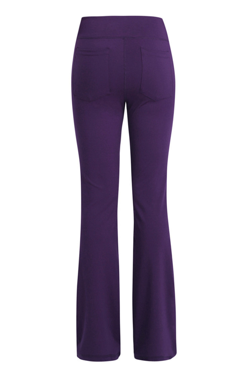 Violet flare-leg performance trousers with back pockets