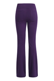 Violet flare-leg performance trousers with back pockets