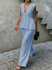 Chic Two-piece Set With Peplum Top