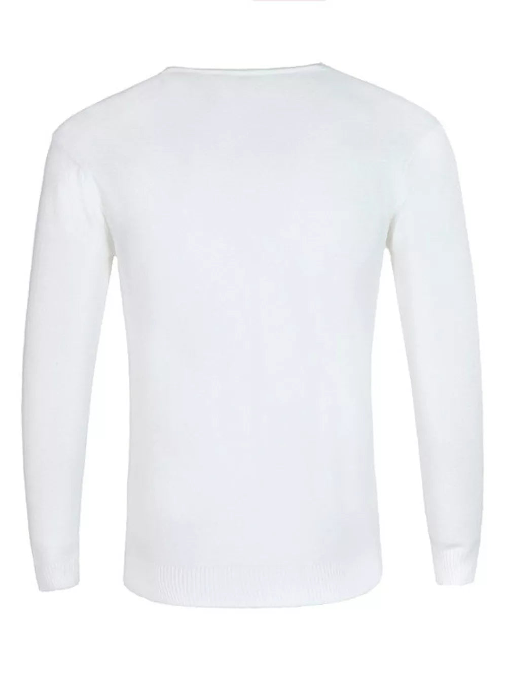 Men's Plus Size Solid Color Long Sleeve Knit Top in Navy, view 14