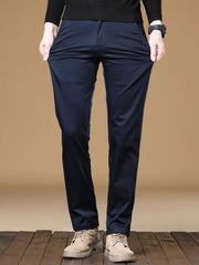 Men's Stretch Fit Casual Pants in Dark Gray, alternate angle