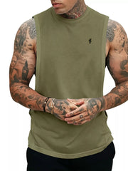 Men's Full Size Round Neck Tank Top Plus Size in Apricot, view 13