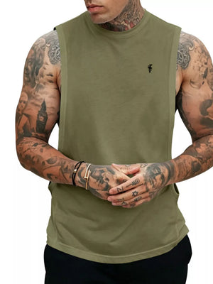 Men's Full Size Round Neck Tank Top Plus Size in Apricot, view 13