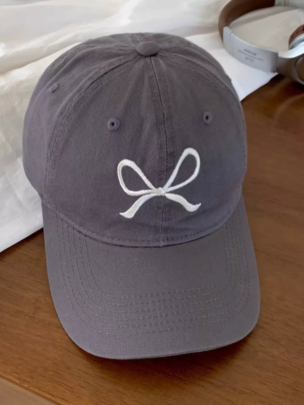 Charming Embroidered Bow Hat