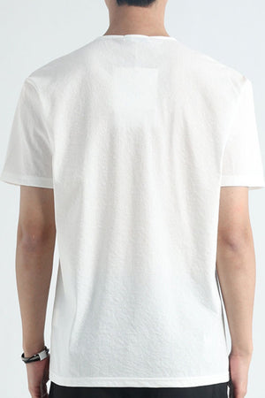 Men's white cotton short sleeve casual t-shirt with a crew neck.
