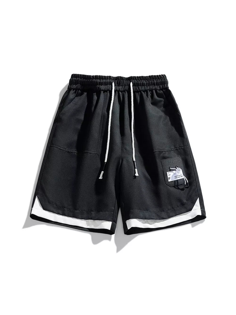 Men's Plus Size Drawstring Cargo Shorts in Cream, fabric detail