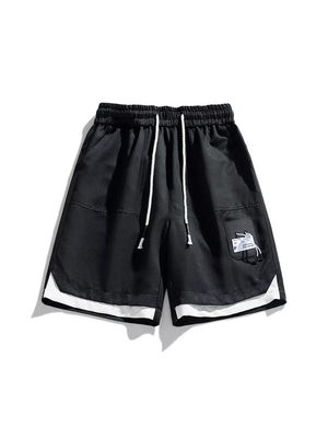 Men's Plus Size Drawstring Cargo Shorts in Cream, fabric detail