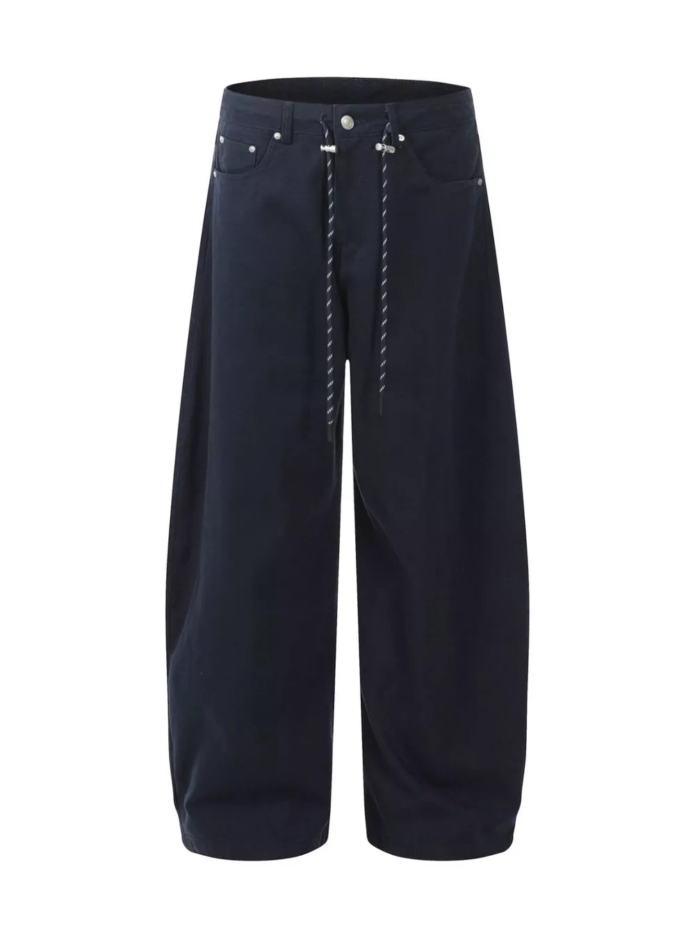 Men's Wide Leg Drawstring Pants in Blue, front view