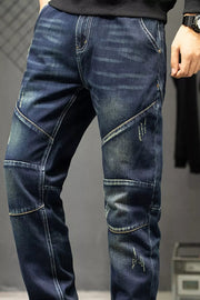 Men's Slim Fit Straight Leg Jeans, model styling view