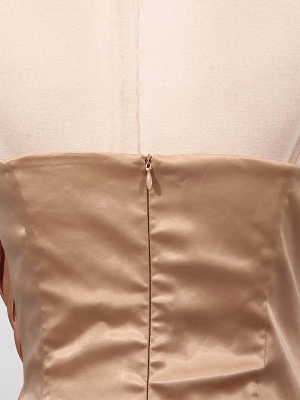 Halter Neck Ruched Maxi Dress in Champagne, editorial view