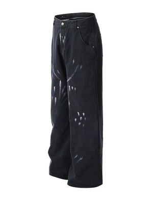 Men's Paint Splatter Wide-leg Pants, side view