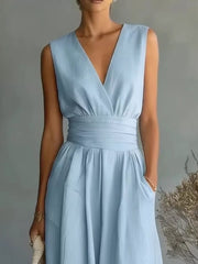 Effortless Elegance Wide-leg Romper With Pockets