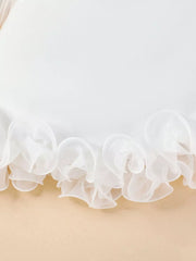 White baby cami and skirt ensemble with delicate ruffled hem detail.