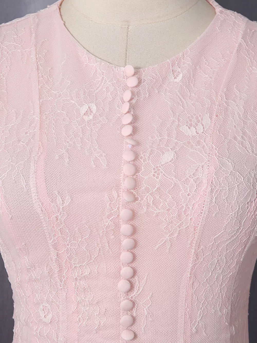 Lace Flare Sleeve Mini Dress in Pink, fabric detail