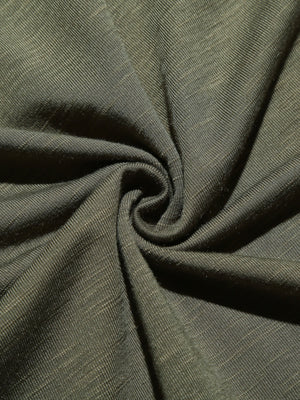Army green cotton blend men's undershirt fabric detail