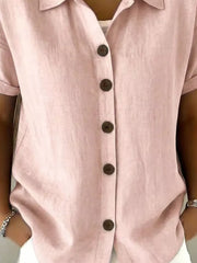 Full Size Button Up Short Sleeve Shirt in Army Green, product detail