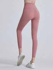Dusty Pink FlexFit 7/8 leggings with wide waistband and seamless back detail.