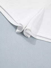 White drawstring mini skort with pockets detail