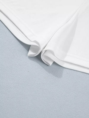 White drawstring mini skort with pockets detail