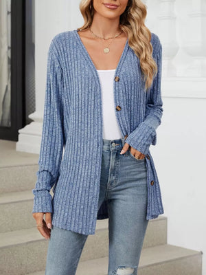 classic cardigan in Beige with v-neck