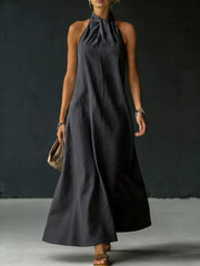 Full Size Halter Neck Maxi Dress Plus Size, alternate angle
