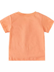 Toddler orange t-shirt with short sleeves and crew neck, plain back.