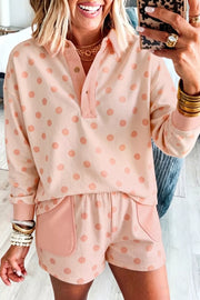 Playful Polka Dot Casual Two-piece Ensemble