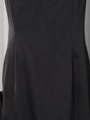 Spaghetti Strap Ruffle Slit Maxi Dress in Black, view 11