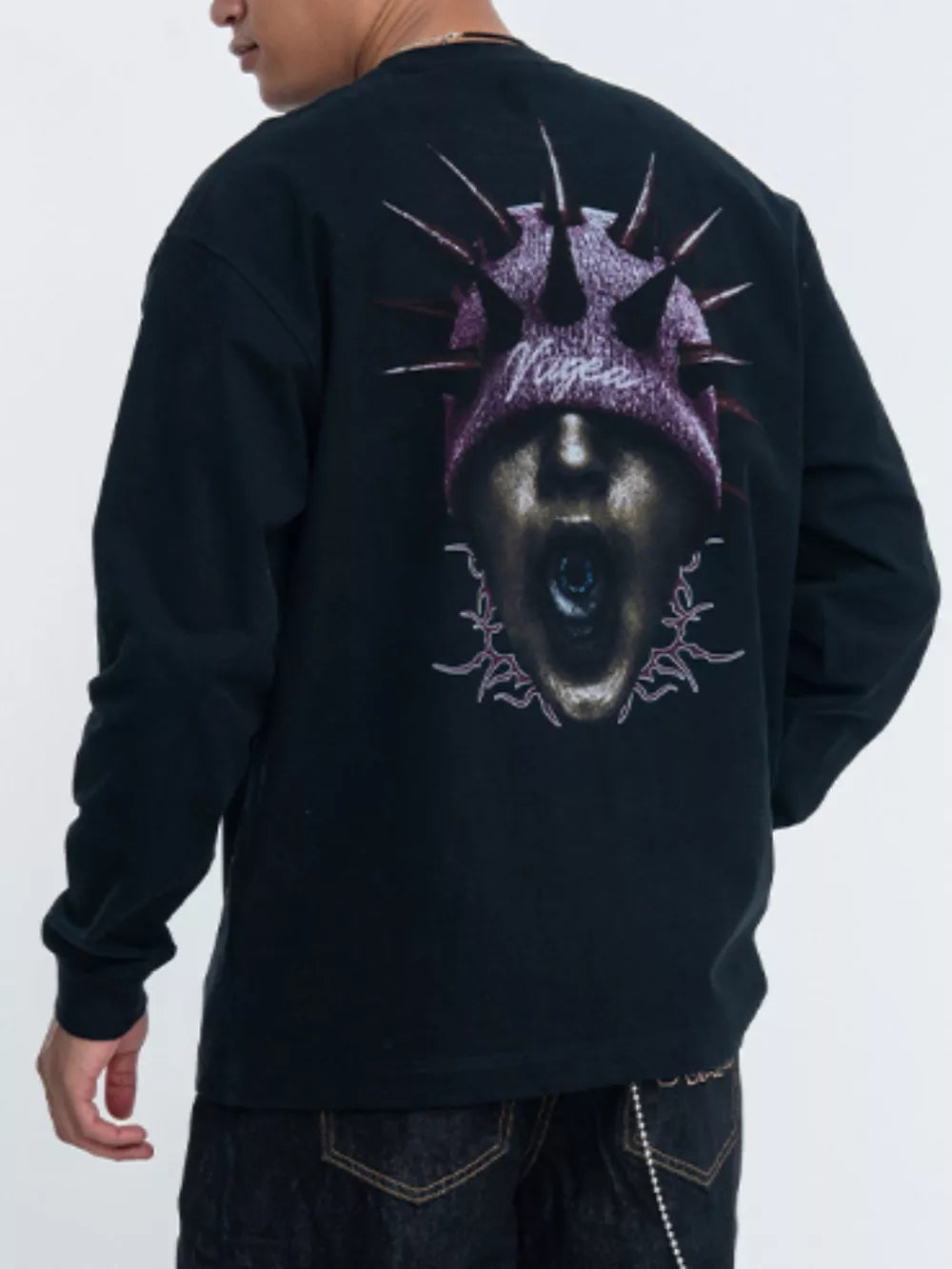 Edgy Graphic Long Sleeve T-shirt For Men