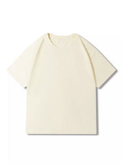 Men's apricot 100% cotton crew neck t-shirt with short sleeves.