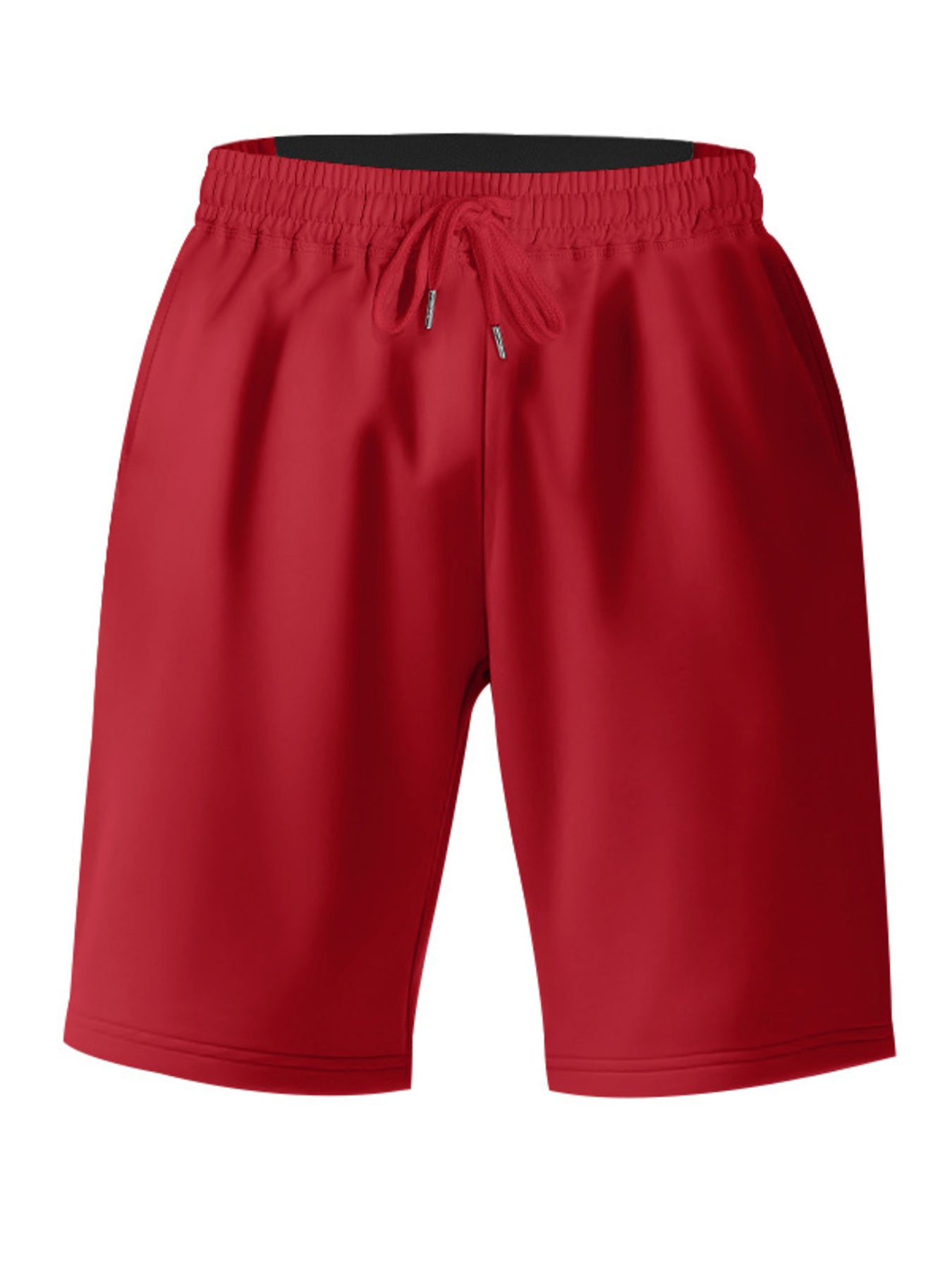 Bright red chino shorts with drawstring waist and pockets.