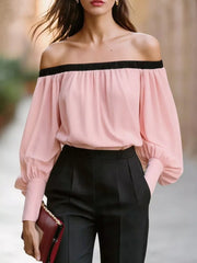 Off-shoulder Lantern Sleeve Blouse, alternate angle