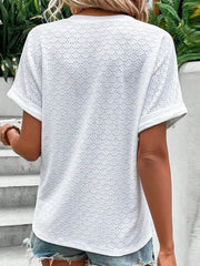Notched Short Sleeve Top, side view