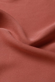 Red orange midi shirt dress fabric detail