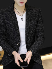 Abstract Patterned Slim Fit Men's Blazer