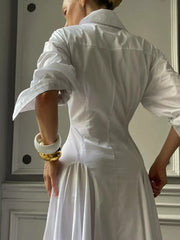 Chic Button-front Maxi Shirt Dress