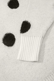 Polka Dot Button Up Cardigan in White, view 17