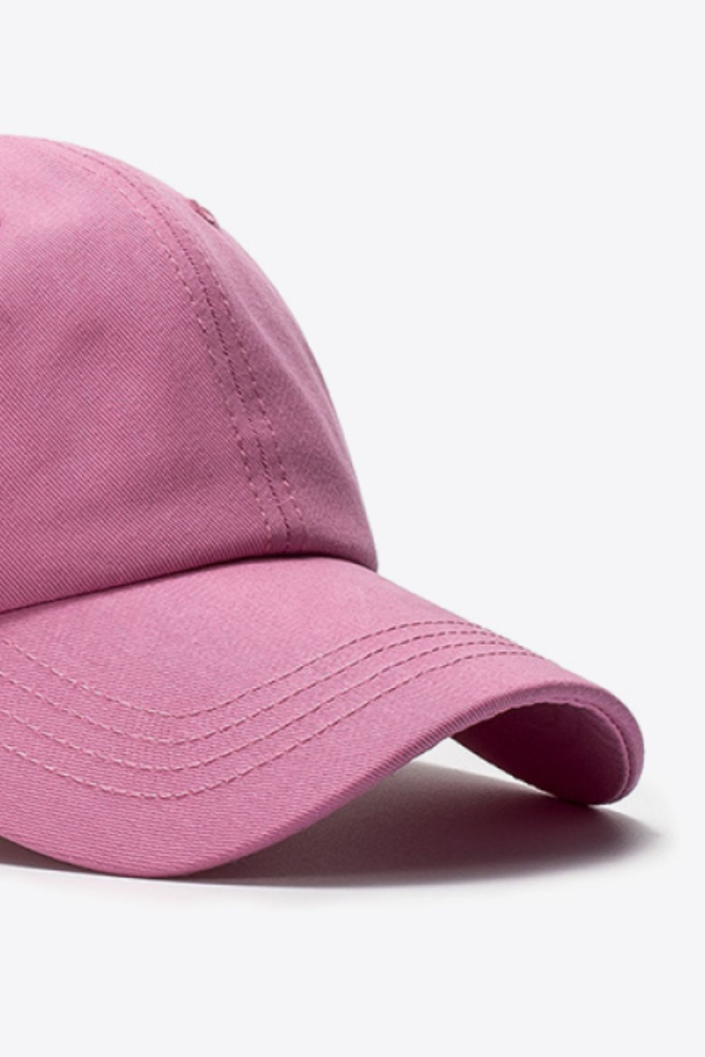Rose Pink cotton baseball cap with stitched details