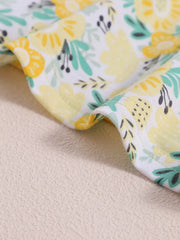 Children's Floral Print Spaghetti Strap Dress, close-up detail