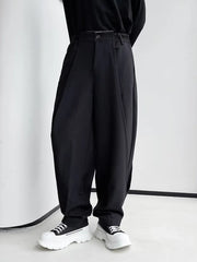 Men's Loose Fit Pants in Black, front view