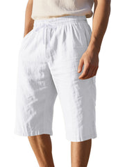 Men's Casual Drawstring Bermuda Shorts Plus Size in Light Blue, view 13