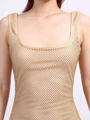 Sleek Sequin Backless Maxi Dress