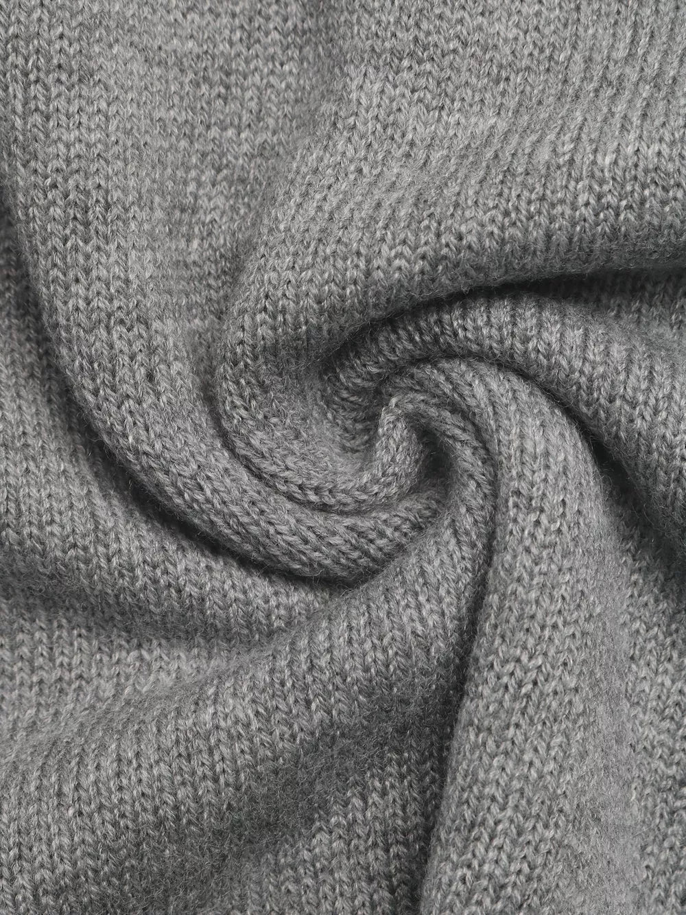 Contrast Collar Dropped Shoulder Sweater in Gray, product detail