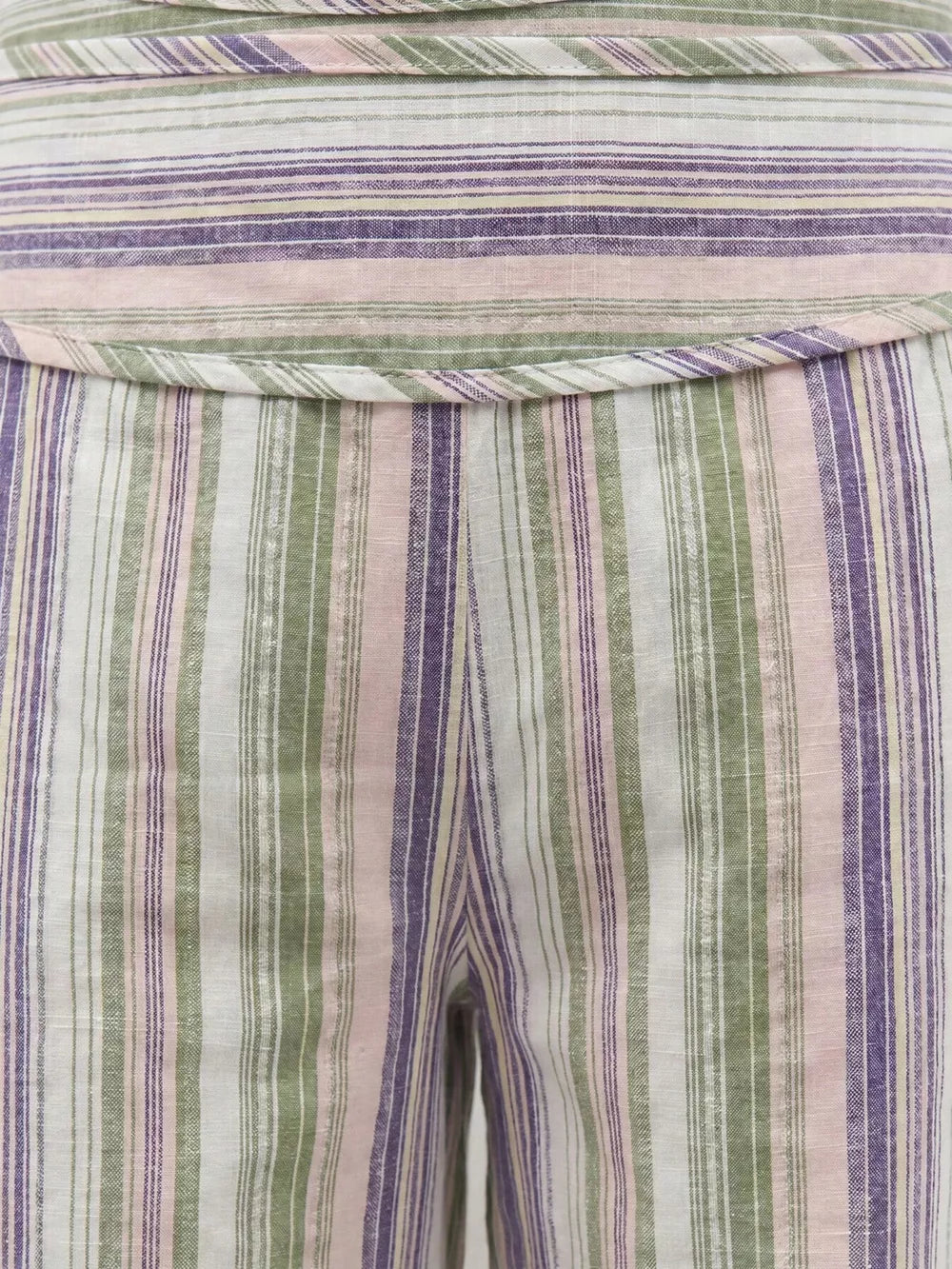 Striped Wide-leg Pants With Tie Waist in Blue, view 11