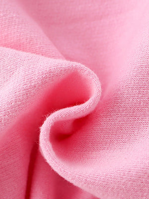 Pink cotton crewneck sweatshirt fabric detail
