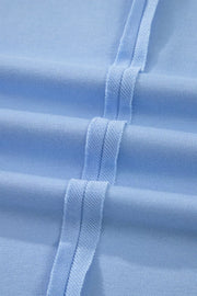 Light blue sleeveless polo set with textured trim detail