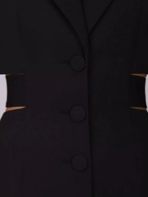 Button-down Blazer Dress With Cut-out Waist in White, view 17