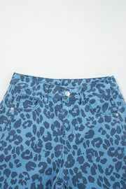 Leopard Print Barrel Leg Jeans, editorial view