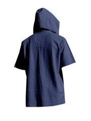 Casual Hooded Shirt With Button Placket